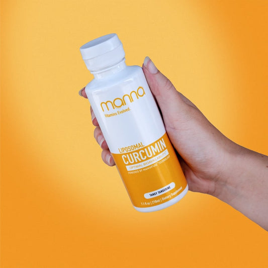 Manna Vitamins Evolved Liposomal Liquid Curcumin for Advanced Absorption Best Turmeric Supplement for Daily Joint & Immune Health Support - Vegan, Non-GMO, 95% Curcuminoids